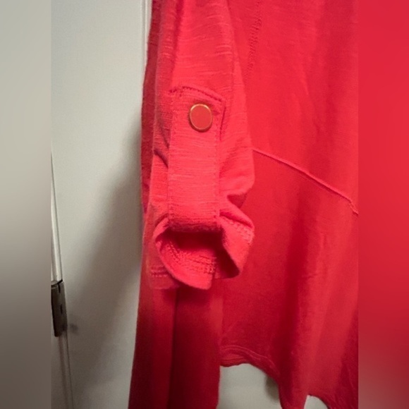 Zenergy by Chicos size 0 women’s small tunic coral pink 3/4 sleeve top comfy - Picture 7 of 14